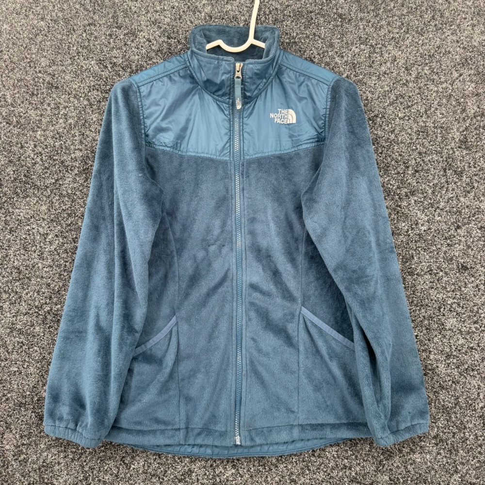 The North Face Girls XL 18 Blue Osito Full Zip Fleece Jacket Teal High Pile